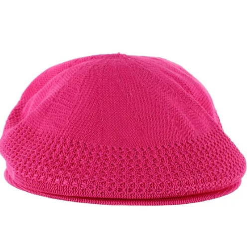 Men's Bright Pink Knit Ivy Flat Cap
