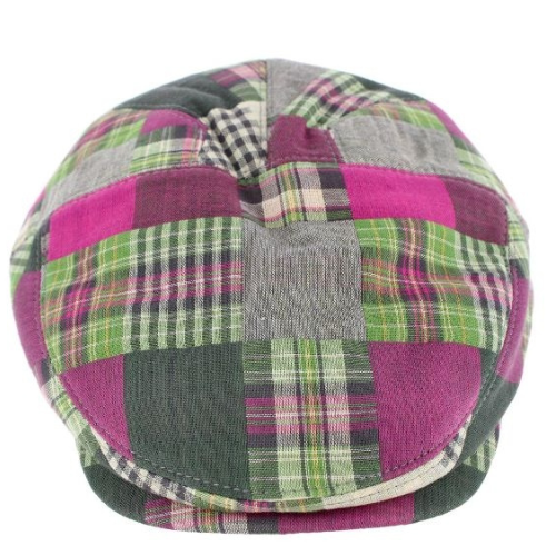 Men's Multicolor Patchwork Plaid Newsboy Cap