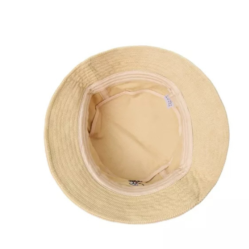Men's Beige Cartoon Embroidered Bucket Hat