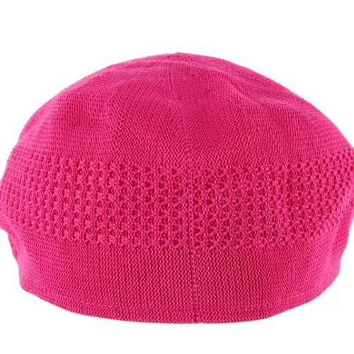 Men's Bright Pink Knit Ivy Flat Cap