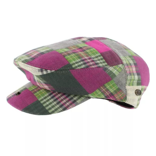 Men's Multicolor Patchwork Plaid Newsboy Cap