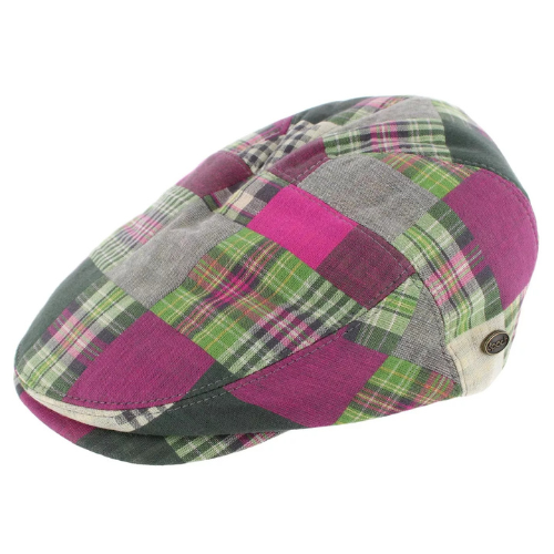 Men's Multicolor Patchwork Plaid Newsboy Cap